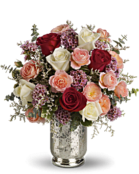 Arrangement floral avec bouquet Toujours à toi de Teleflora