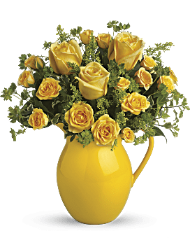 Teleflora's Sunny Day Pitcher of Roses