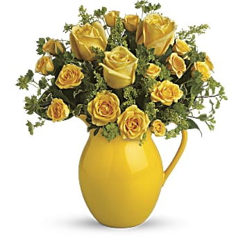 Teleflora's Sunny Day Pitcher of Roses