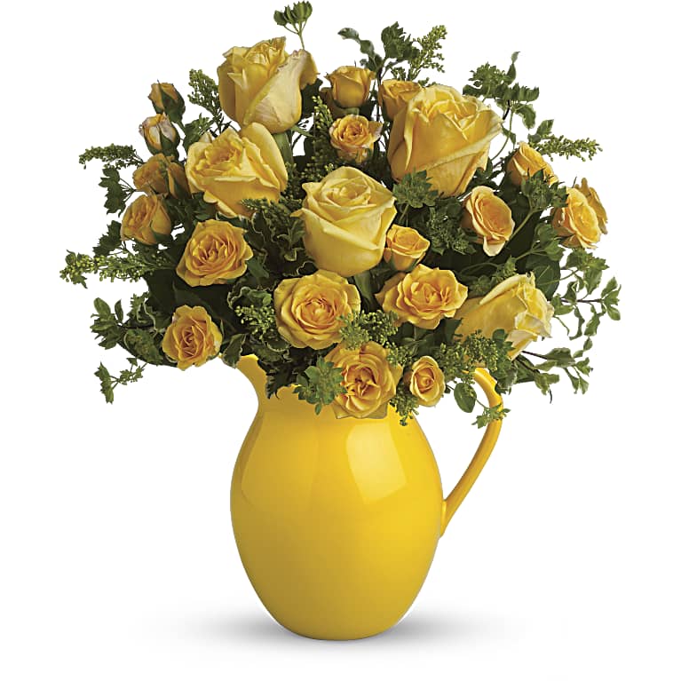 Sunny Day Pitcher of Roses