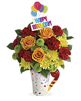 Multi-Colored , Roses , Fun 'n Festive Bouquet , Same Day Flower Delivery By Teleflora