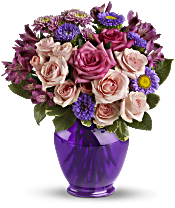 Teleflora's Purple Medley Bouquet with Roses Flowers