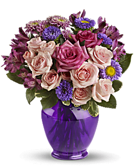 Bouquet Fusion pourpre avec des roses de Teleflora