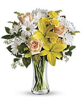 Yellow , Mixed Bouquets , Daisies And Sunbeams Bouquet , Same Day Flower Delivery By Teleflora