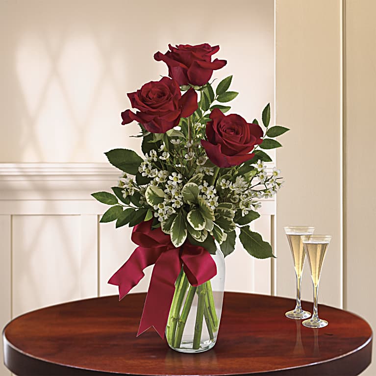 Thoughts of You Bouquet with Red Roses