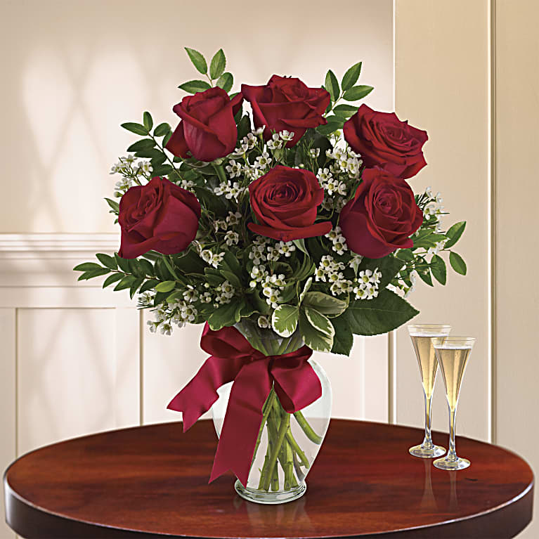 Thoughts of You Bouquet with Red Roses