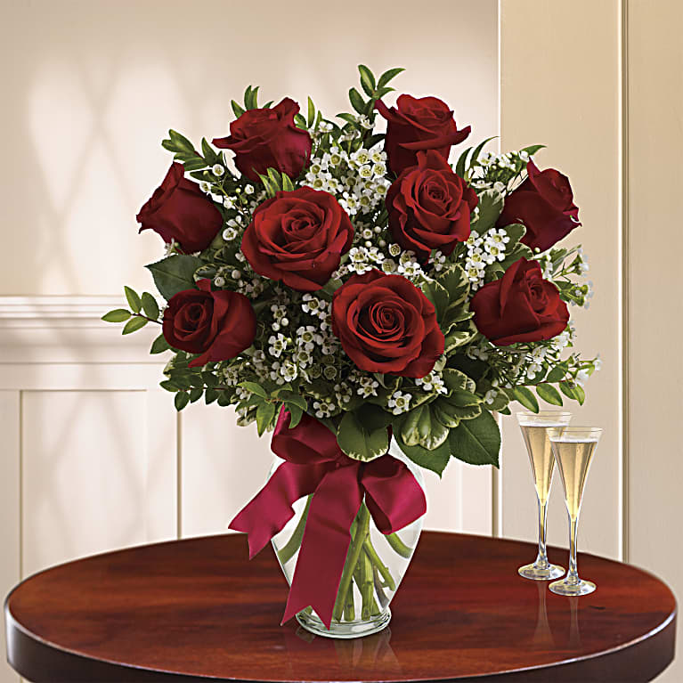 Thoughts of You Bouquet with Red Roses