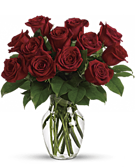 Enduring Passion - 12 Red Roses Bouquet