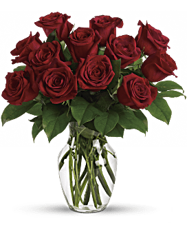 Love and Devotion - Long Stemmed Red Roses Bouquet - Teleflora