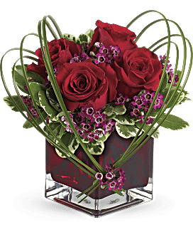 18 - Modern Red Rose Bouquet – Peachtree Petals