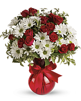 White , Mixed Bouquets , Red, White And You Bouquet ,  Flower Delivery By Teleflora
