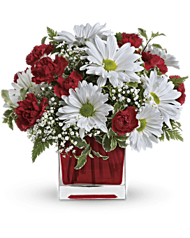 Bouquet Plaisir rouge et blanc par Teleflora