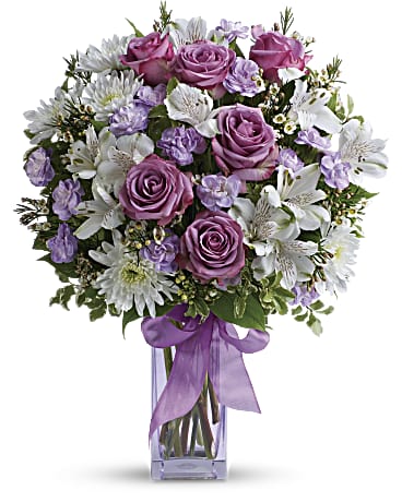 10″ Real Touch Anemone Bouquet Lavender