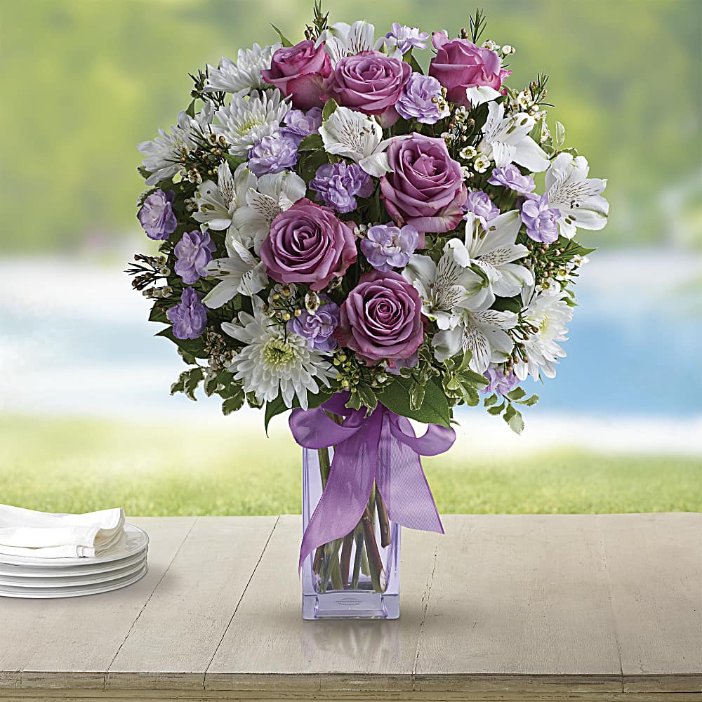 10″ Real Touch Anemone Bouquet Lavender