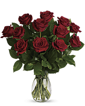 Bouquet Mon véritable amour avec bouquet de roses rouges à longues tiges
