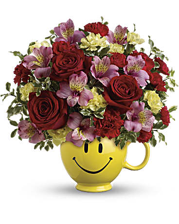 Teleflora S Be Happy Bouquet With Roses Teleflora