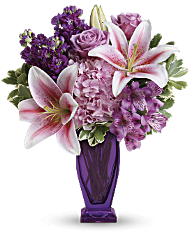 Flower Delivery By Teleflora, Multi-Colored, Mixed Bouquets, Teleflora's Blushing Violet Bouquet, Mother's Day Flower Arrangements