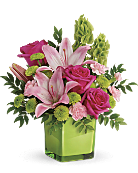 Pink, Mixed Bouquets, In Love With Lime Bouquet,  Flower Delivery By Teleflora
