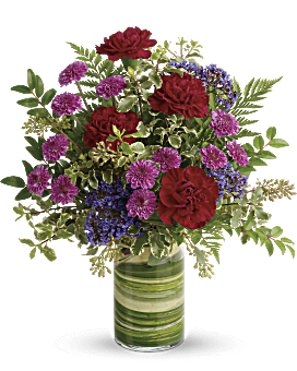 Purple, Carnations, Vivid Love Bouquet,  Flower Delivery By Teleflora