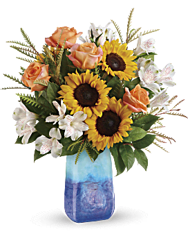 Multi-Colored , Mixed Bouquets , Sunflower Beauty Bouquet , Same Day Flower Delivery By Teleflora