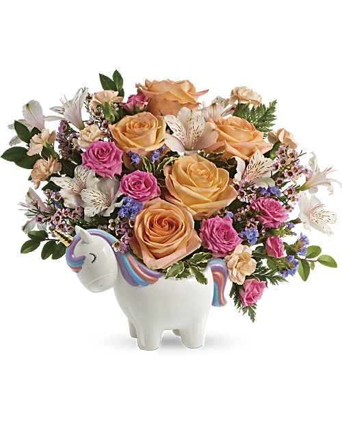 Multi-Colored | Mixed Bouquets | Magical Garden Unicorn Bouquet | Same Day Flower Delivery by Teleflora
