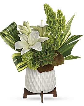 Flower Delivery By Teleflora, White, Lilies, Teleflora's Artistic Angles Bouquet, Mother's Day Flower Arrangements