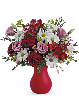 Multi-Colored , Mixed Bouquets , Kissed With Crimson Bouquet , Same Day Flower Delivery By Teleflora