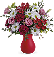 Teleflora's Kissed With Crimson Bouquet Flowers