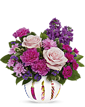 Birthday Greetings Bouquet , Mixed Bouquets , Same Day Flower Delivery , Multi-Colored , Teleflora