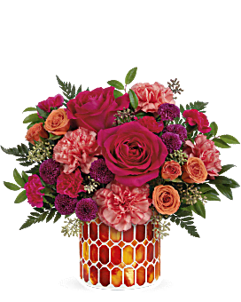 Sunset Blooms Bouquet , Roses , Same Day Flower Delivery , Multi-Colored , Teleflora