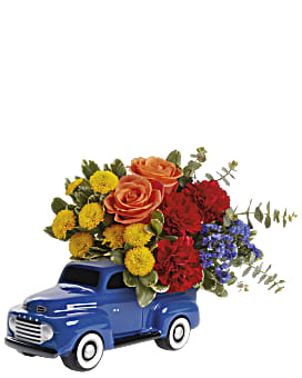 Ford Vintage Truck Bouquet , Roses , Same Day Flower Delivery , Multi-Colored , Teleflora