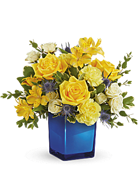 Teleflora's Golden Blue Bouquet Bouquet