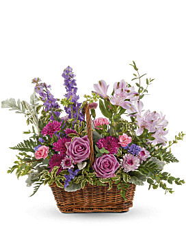 Teleflora's Lavender Meadow Basket Bouquet Basket Arrangement