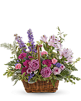 Teleflora's Lavender Meadow Bouquet Basket Arrangement