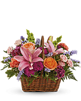 Teleflora's Blooming Joy Bouquet Basket Arrangement