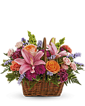 Disposition du panier à bouquets Joy Blooming de Teleflora