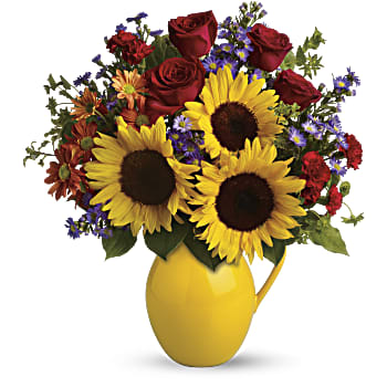Teleflora's Sunny Day Pitcher of Joy