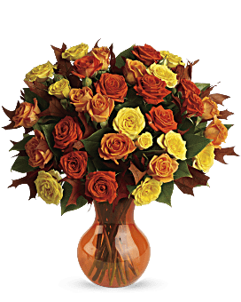 Multi-Colored , Fabulous Fall Roses , Same Day Flower Delivery By Teleflora