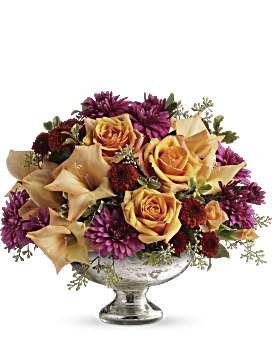 Centre de table avec arrangement floral Traditions élégantes de Teleflora