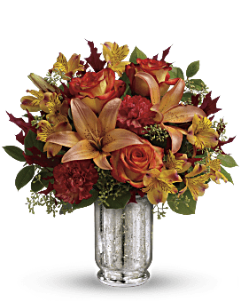 Multi-Colored , Mixed Bouquets , Fall Blush Bouquet , Same Day Flower Delivery By Teleflora