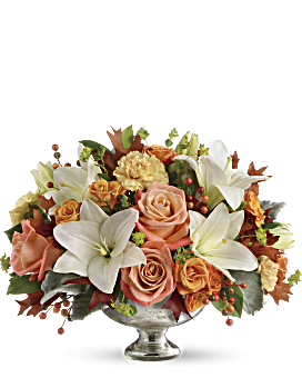 Multi-Colored , Mixed Bouquets , Harvest Shimmer Centerpiece , Same Day Flower Delivery By Teleflora