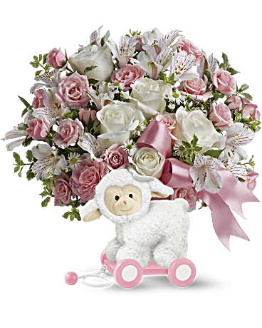 Shop the Sweey Little Lamb arrangement in pink