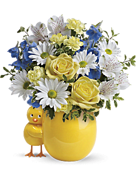 Bouquet coucou de Teleflora – bouquet bleu pour bébé