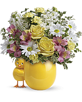 Bouquet Coucou de Teleflora – bouquet pour bébé rose