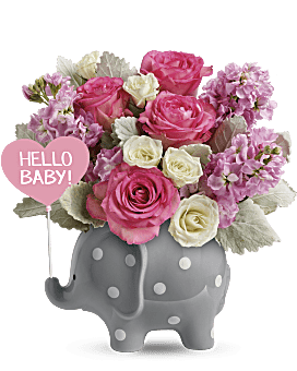 Teleflora's Hello Sweet Baby - Pink Bouquet