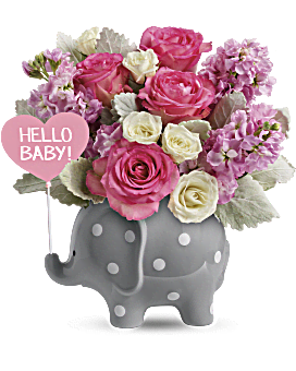 Teleflora's Hello Sweet Baby - Pink Bouquet