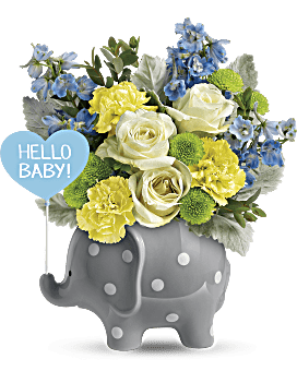 Bouquet Bonjour doux bébé de Teleflora – bouquet bleu