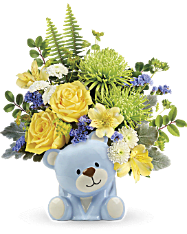 Bouquet Ours bleu joyeux de Teleflora