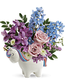 Multi-Colored , Mixed Bouquets , Enchanting Pastels Unicorn Bouquet , Same Day Flower Delivery By Teleflora