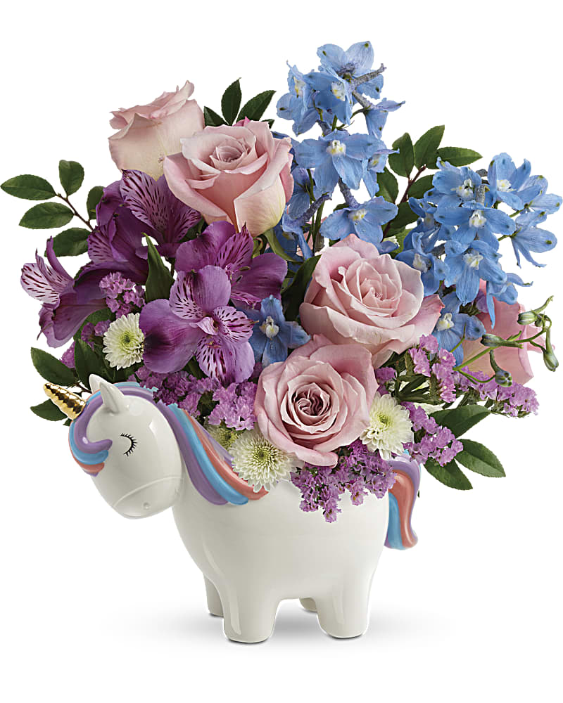 Teleflora S Enchanting Pastels Unicorn Bouquet Teleflora